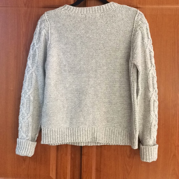 Chunky Knit Cable Knit Sweater Gray - Picture 2 of 5